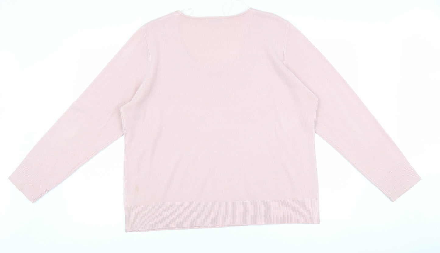 Bonmarché Womens Pink   Pullover Jumper Size XL