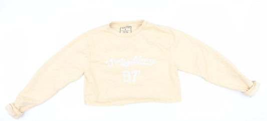 PRETTYLITTLETHING Womens Yellow   Pullover Sweatshirt Size S