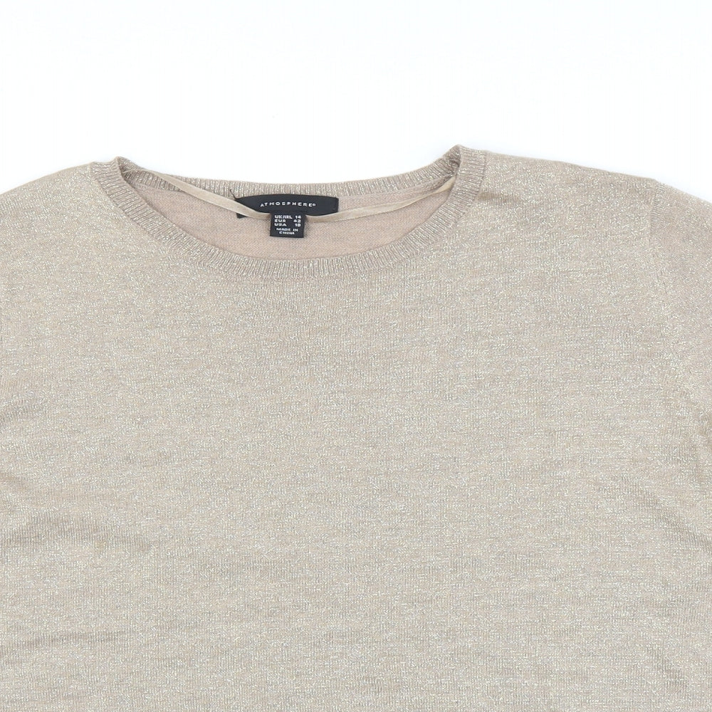 Atmosphere Womens Gold   Pullover Jumper Size 14