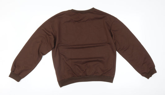 ROMWE Womens Brown   Pullover Sweatshirt Size M
