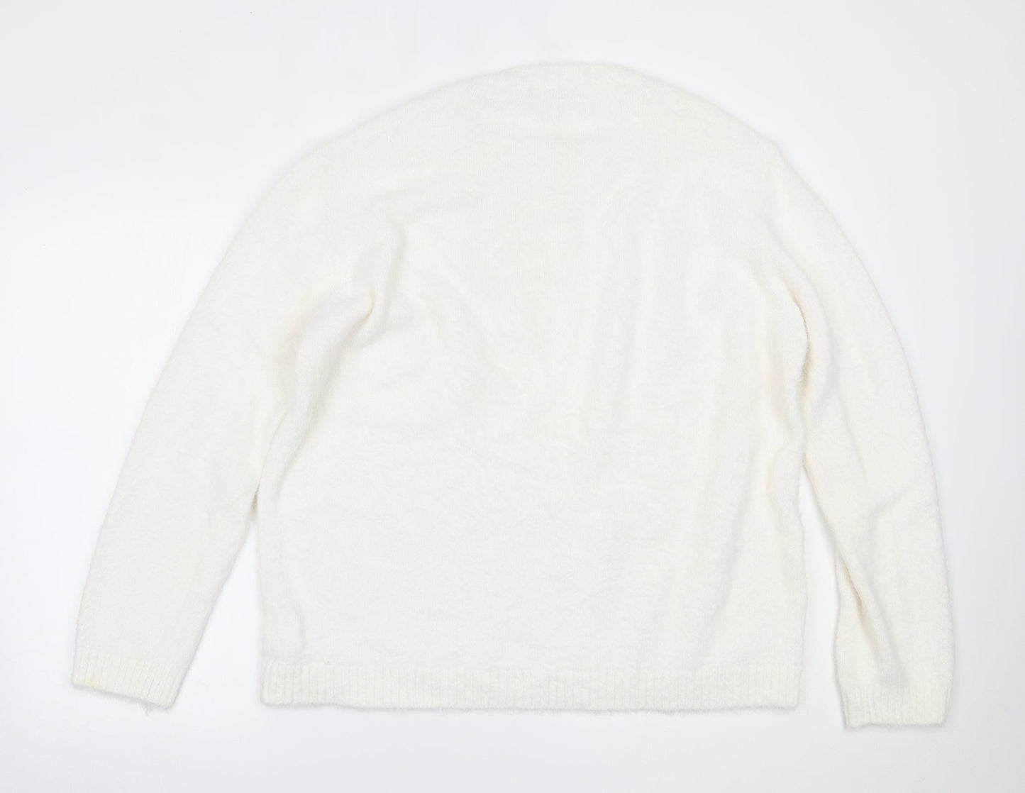 Peacocks Womens White   Pullover Jumper Size XL