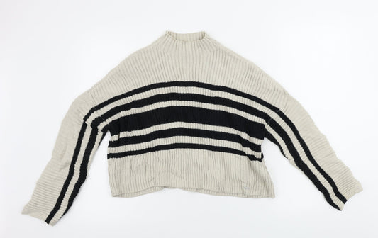 Hollister Womens Beige Striped  Pullover Jumper Size XS