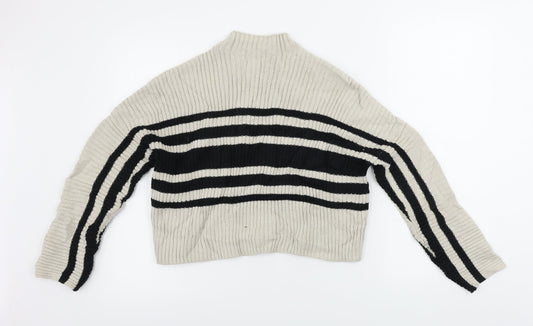 Hollister Womens Beige Striped  Pullover Jumper Size XS
