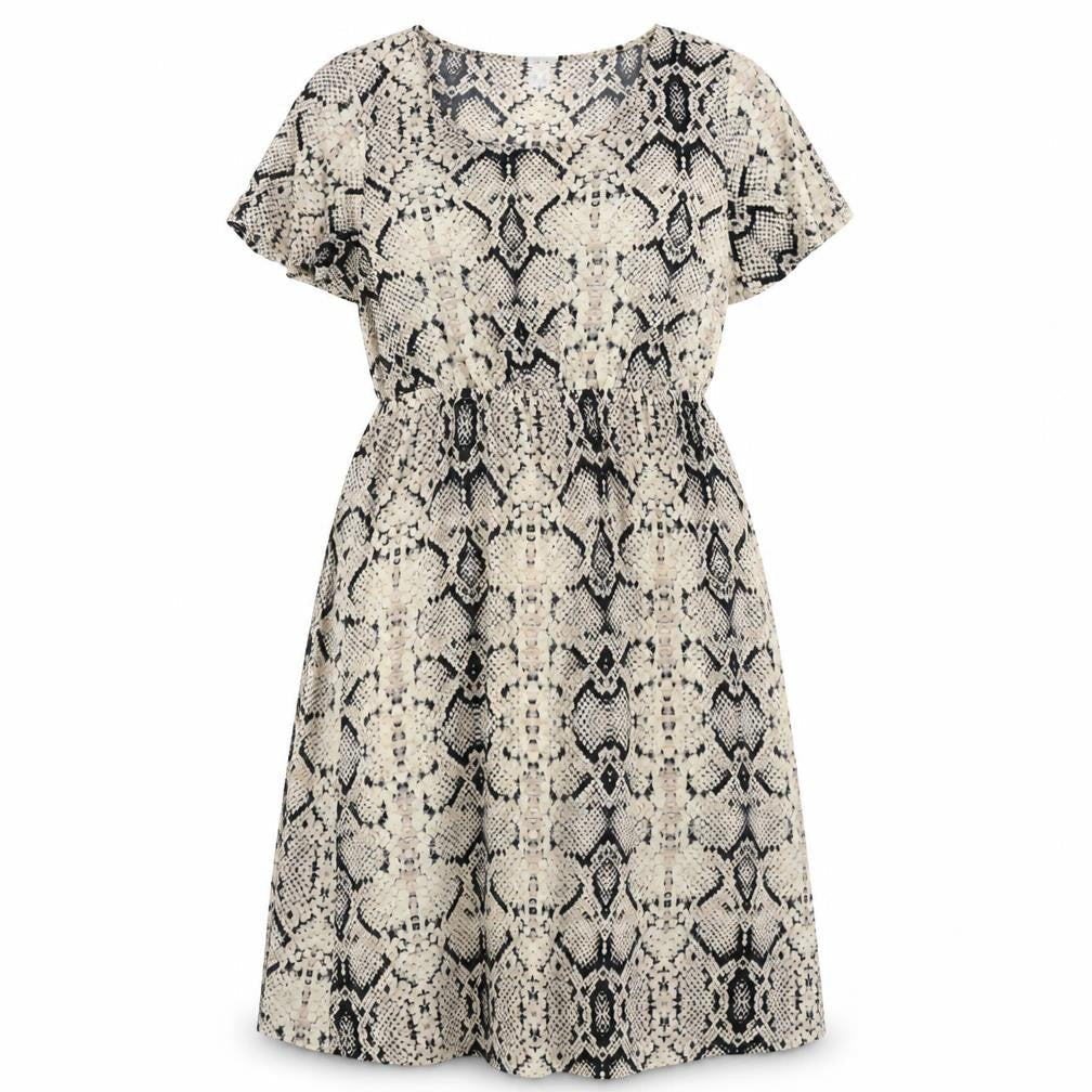 Mama-licious  Womens Beige Animal Print  A-Line  Size L