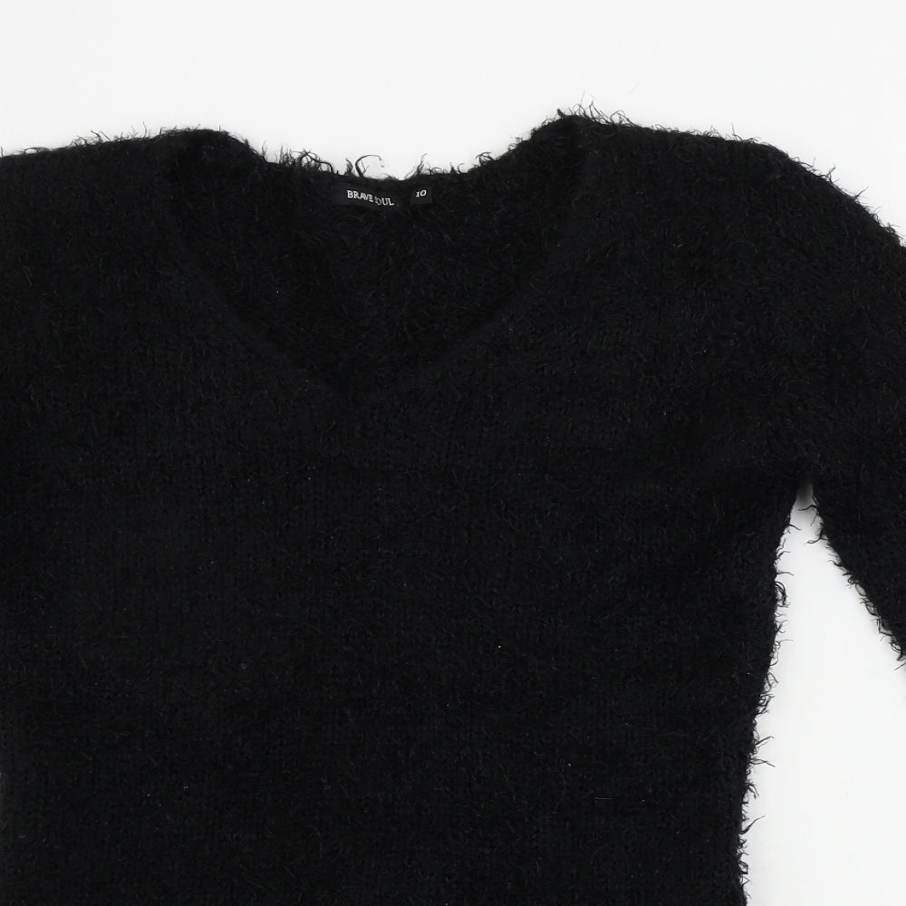 Brave Soul Womens Black   Pullover Jumper Size 10