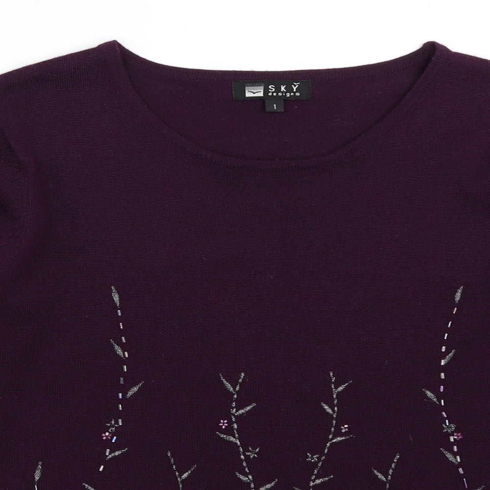 Sky Designs Womens Purple   Pullover Jumper Size S