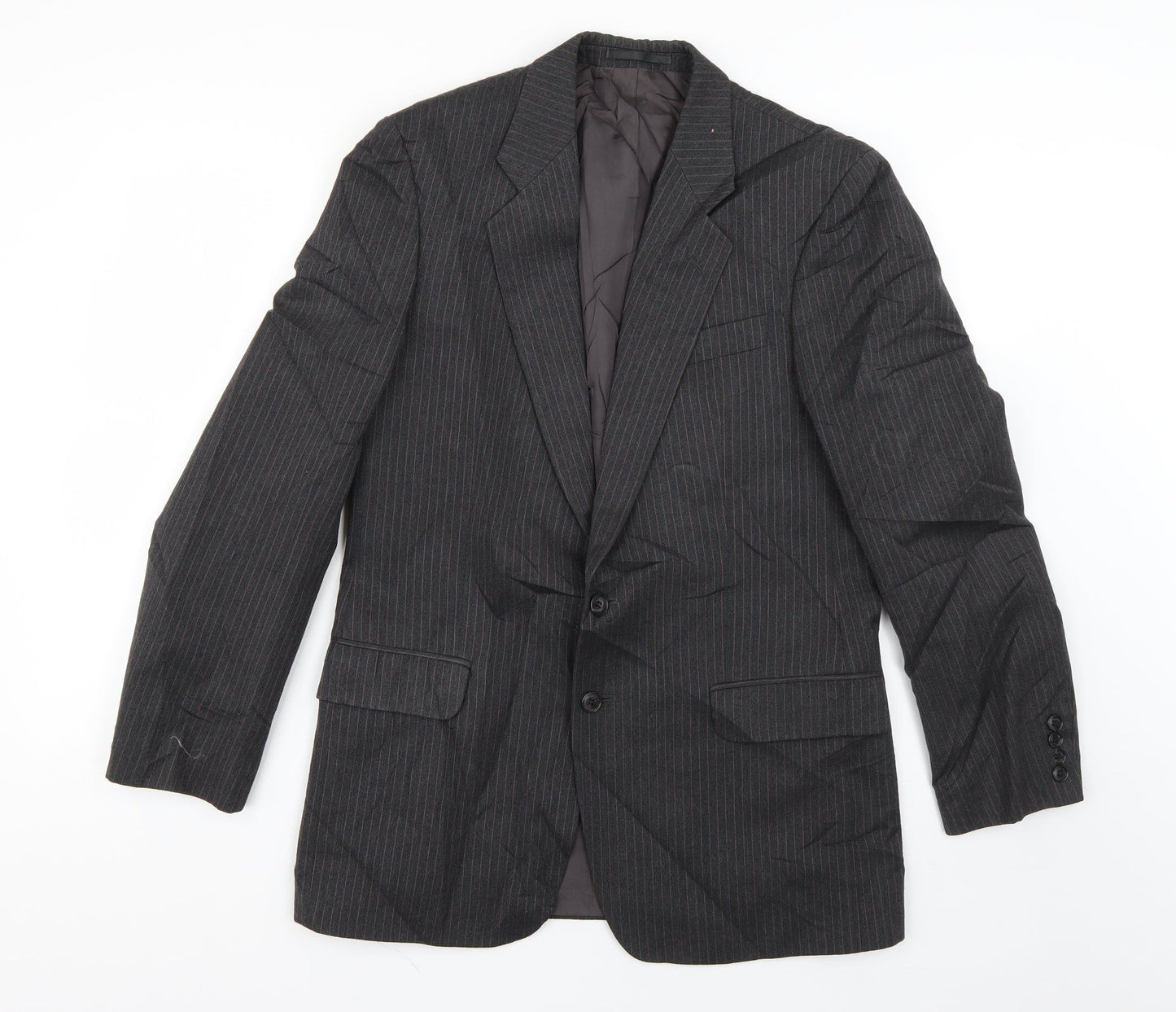 St Michael Mens Grey Striped  Jacket Suit Jacket Size M