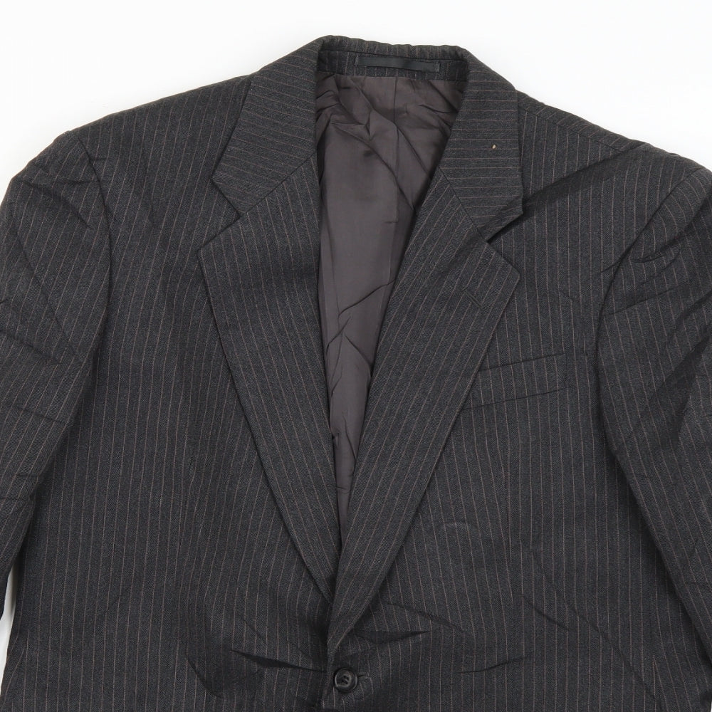 St Michael Mens Grey Striped  Jacket Suit Jacket Size M