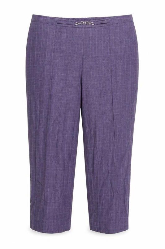 EWM Womens Purple Check  Trousers  Size 20 L23 in