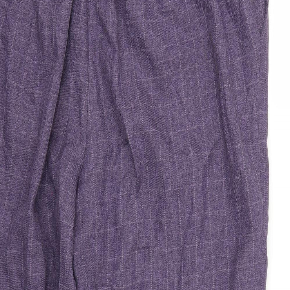 EWM Womens Purple Check  Trousers  Size 20 L23 in