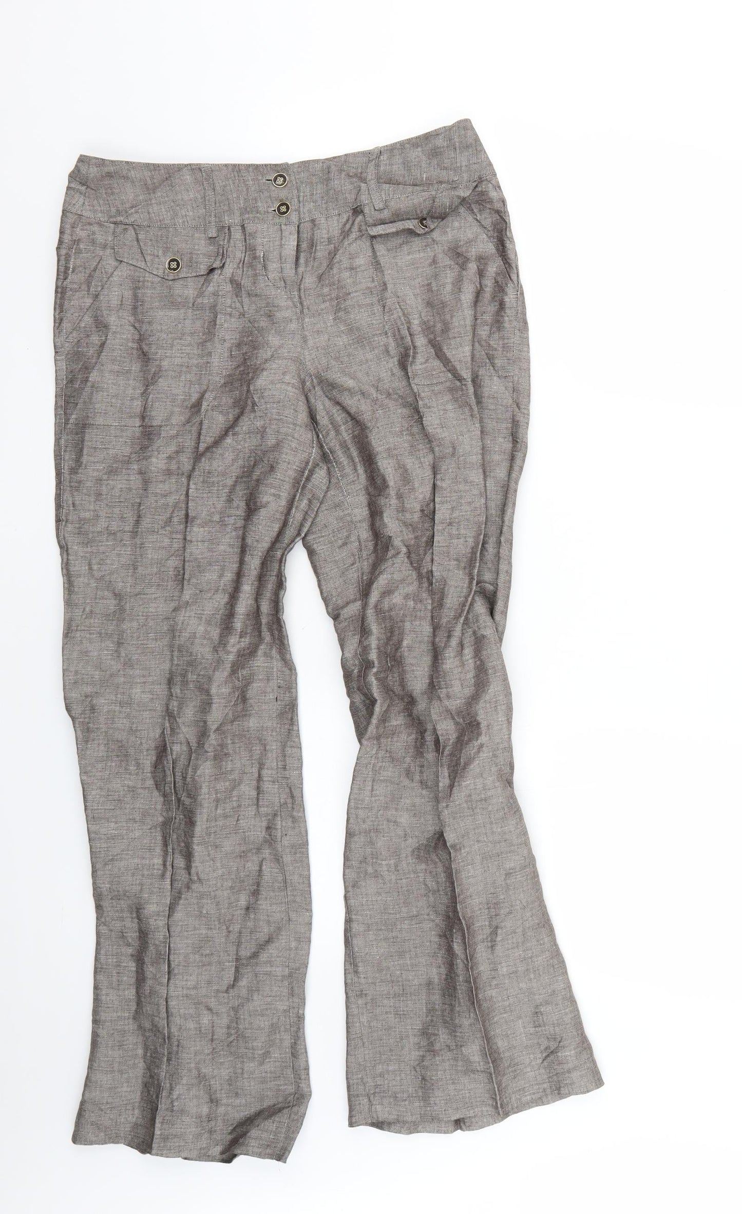 Papaya Womens Grey   Trousers  Size 10 L27 in