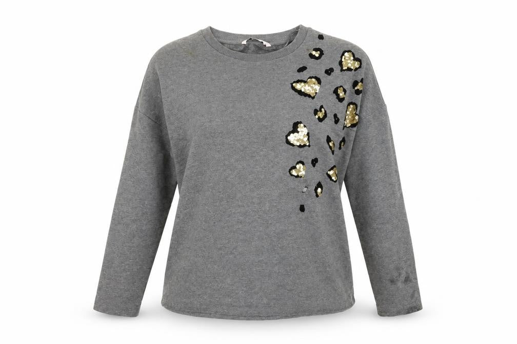 TU Womens Grey Animal Print  Pullover Jumper Size 10