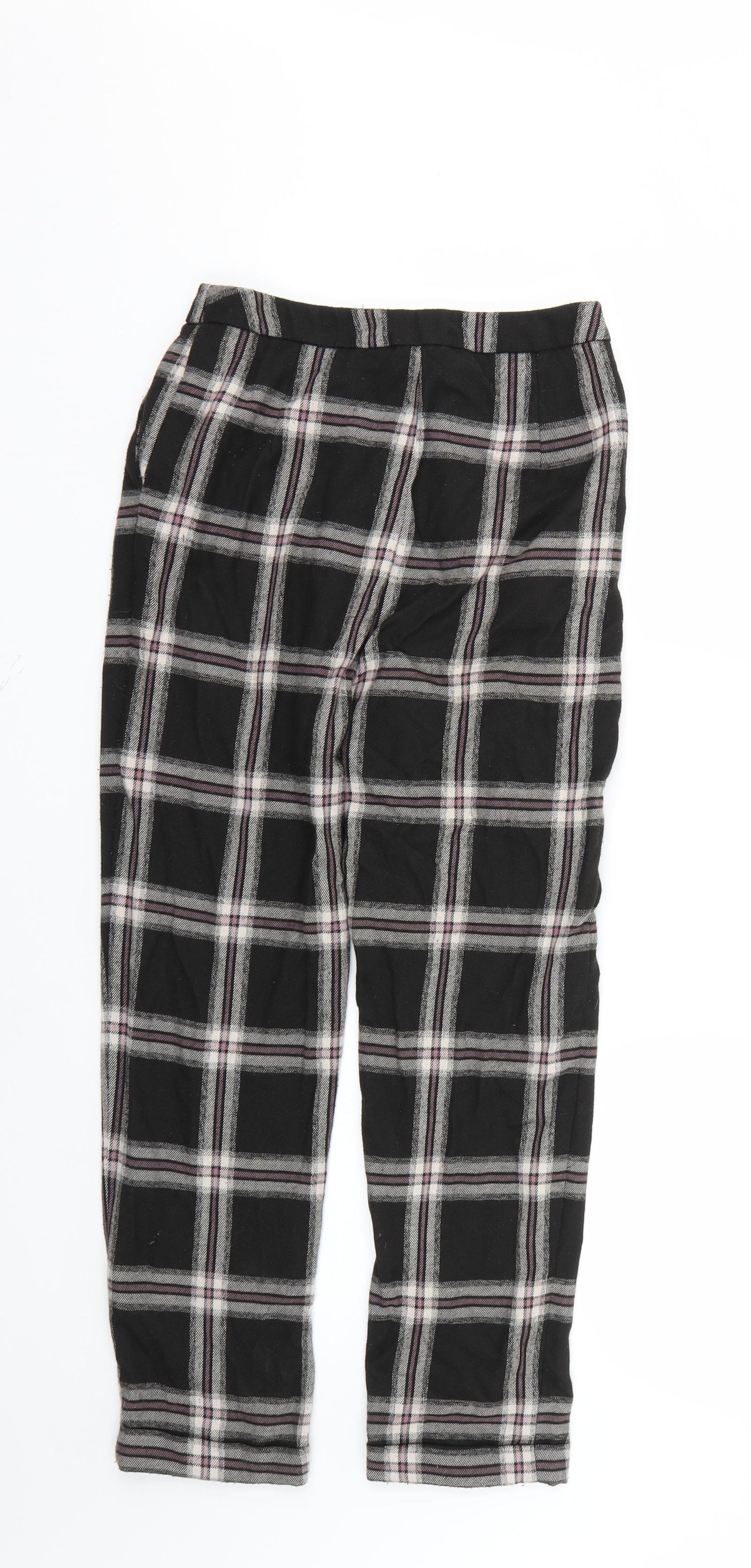 Preworn Womens Black Check  Trousers   L25 in