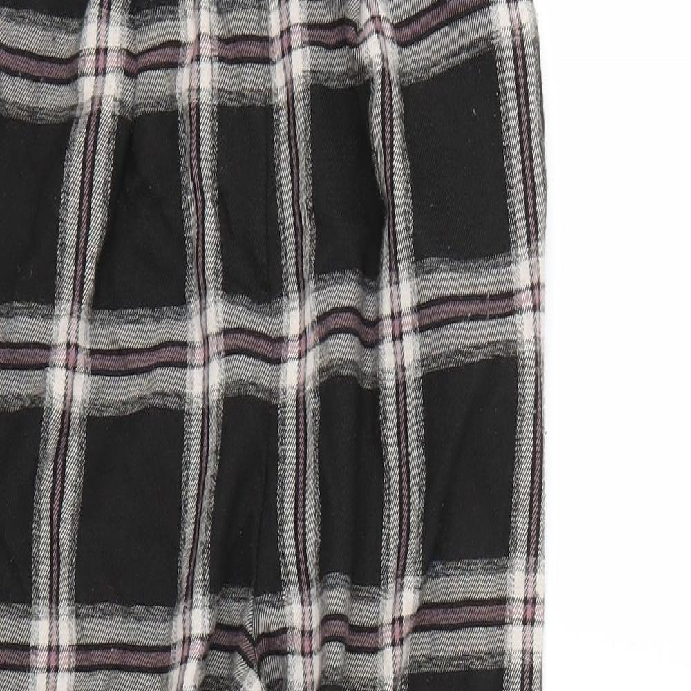 Preworn Womens Black Check  Trousers   L25 in