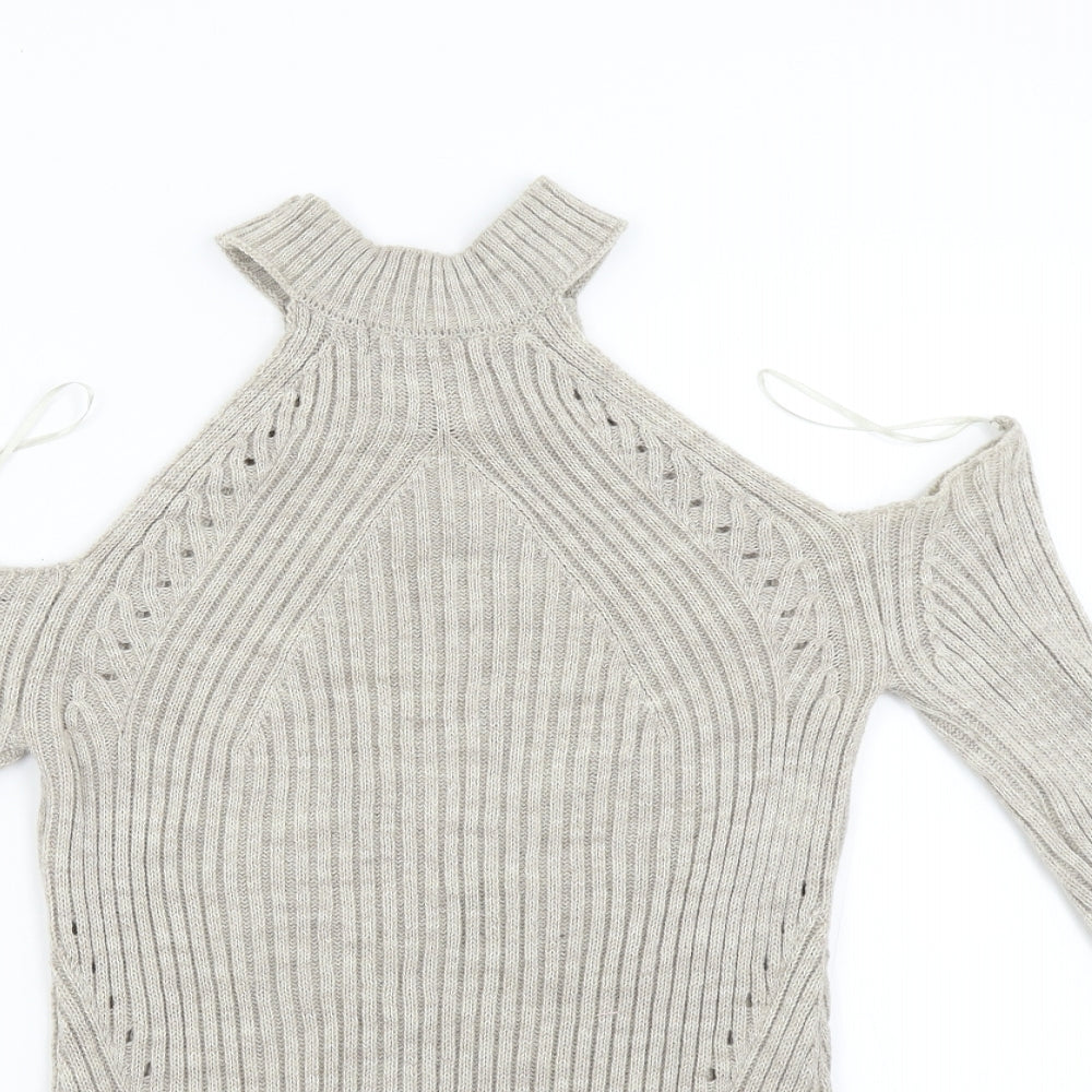 Select Womens Beige  Knit Pullover Jumper Size 8