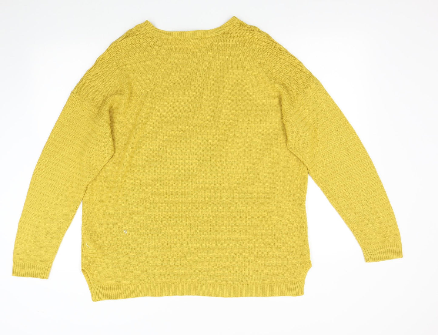 Peacocks Womens Yellow  Knit Pullover Jumper Size L