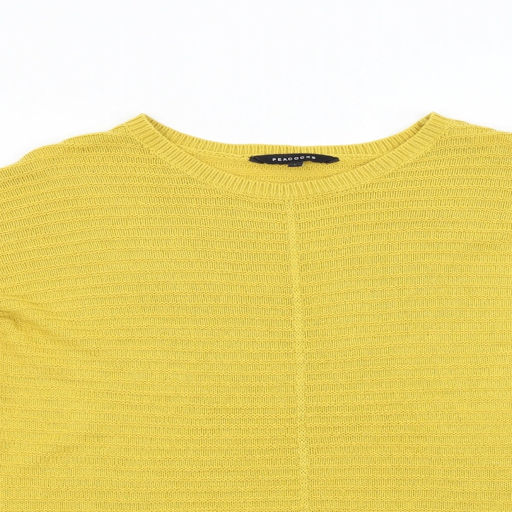 Peacocks Womens Yellow  Knit Pullover Jumper Size L