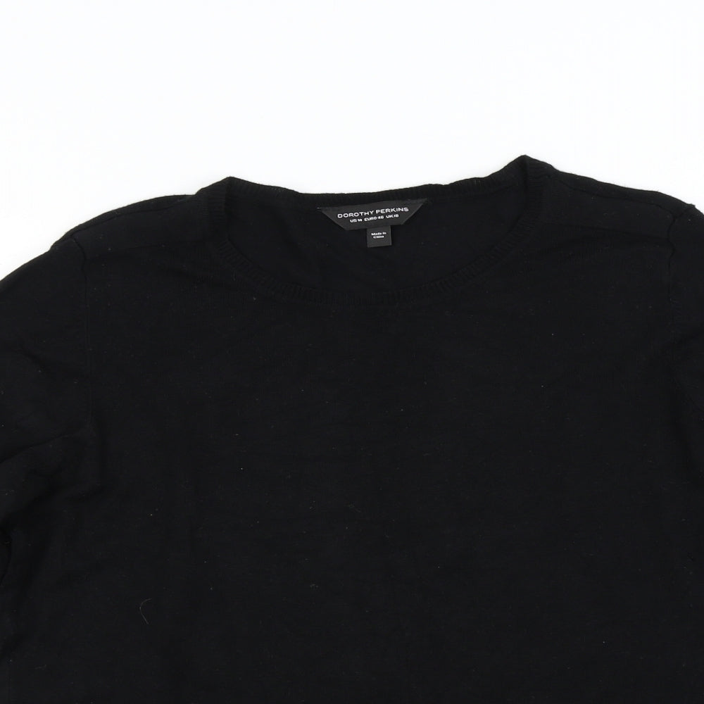 Dorothy Perkins Womens Black  Knit Pullover Jumper Size 18