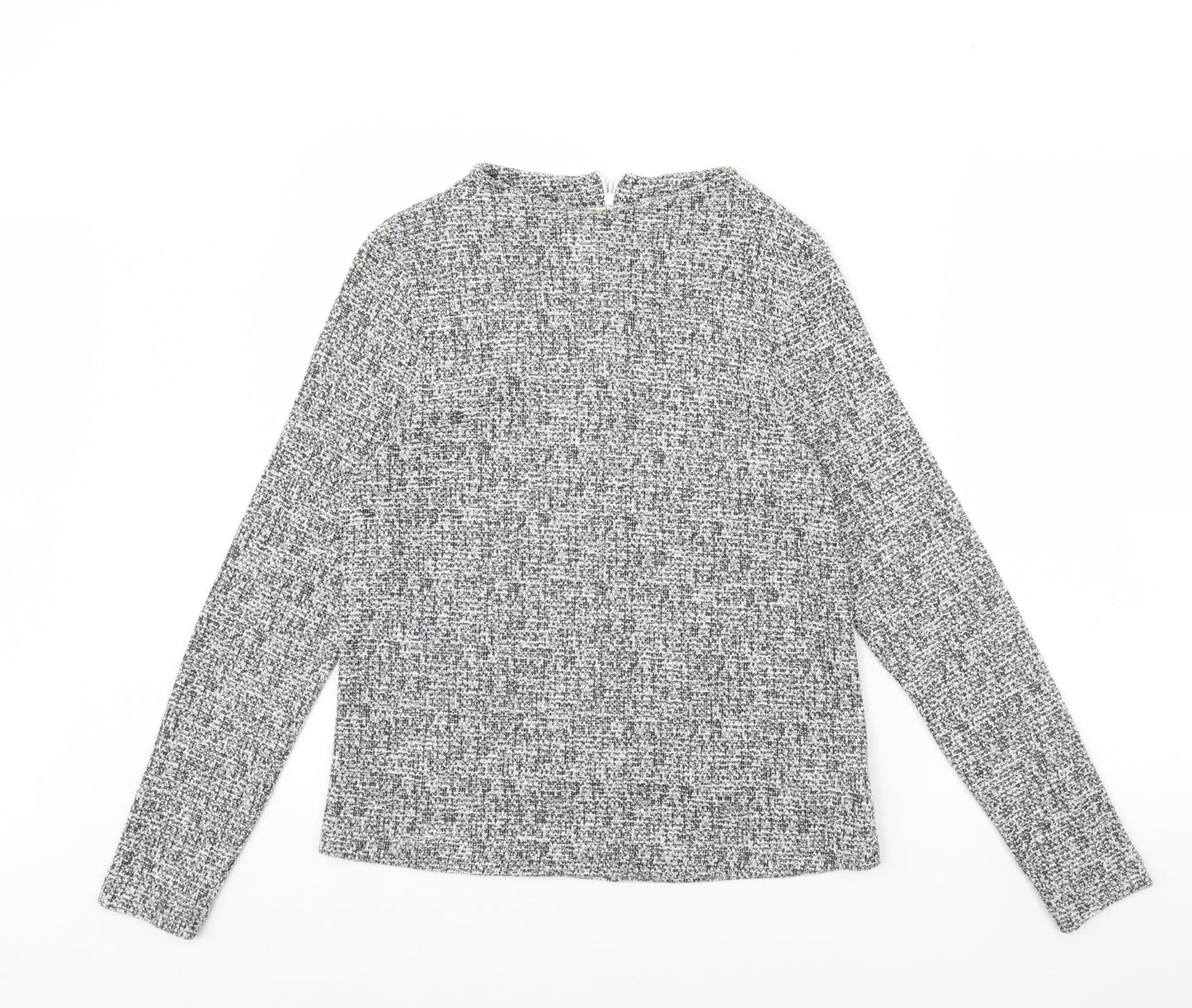 M&s Womens Black Herringbone  Pullover Jumper Size 10