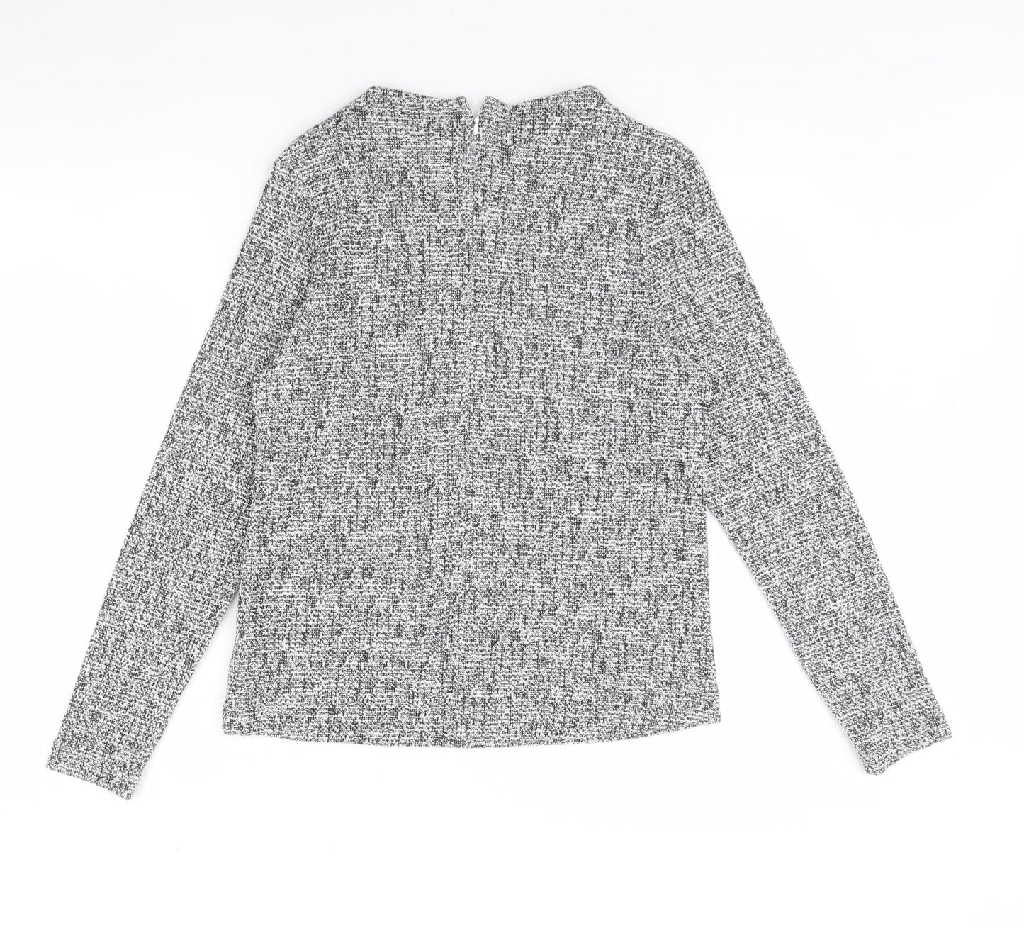 M&s Womens Black Herringbone  Pullover Jumper Size 10