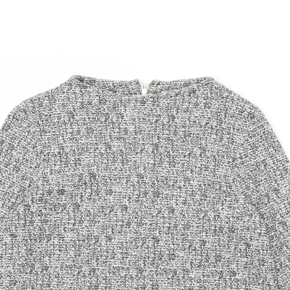M&s Womens Black Herringbone  Pullover Jumper Size 10