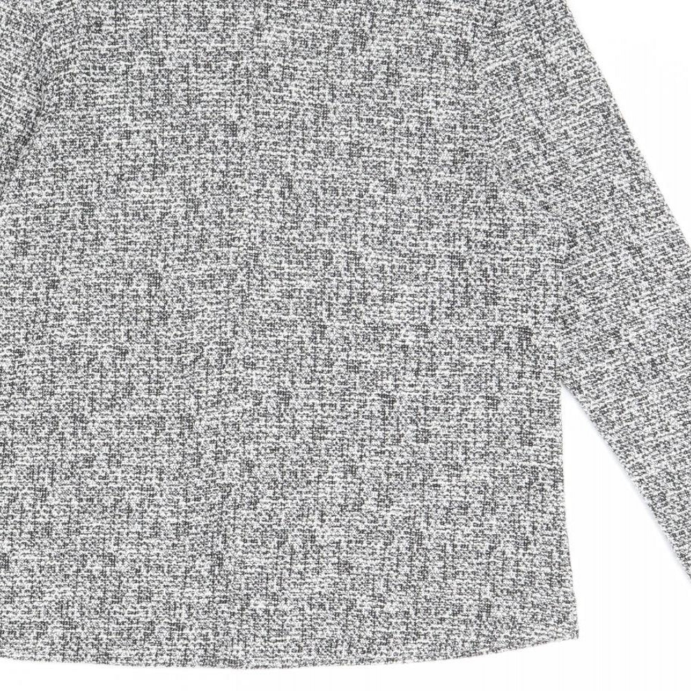 M&s Womens Black Herringbone  Pullover Jumper Size 10