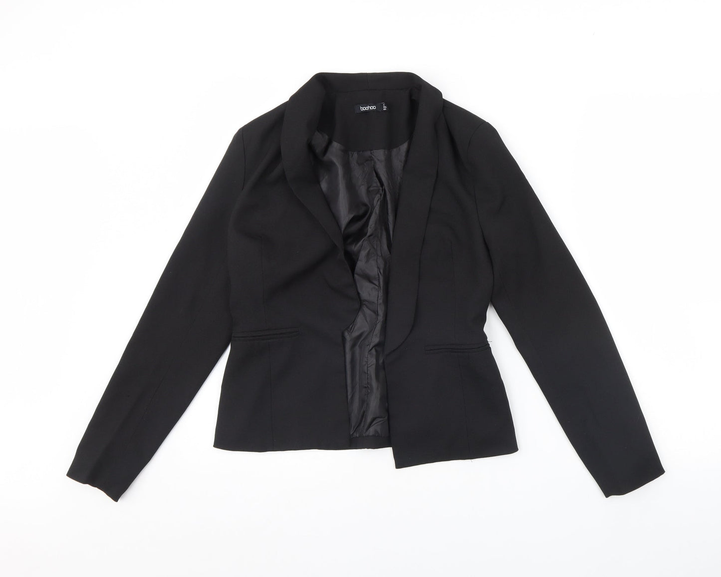 Boohoo Womens Black   Jacket Blazer Size 8  - Shoulder Pads