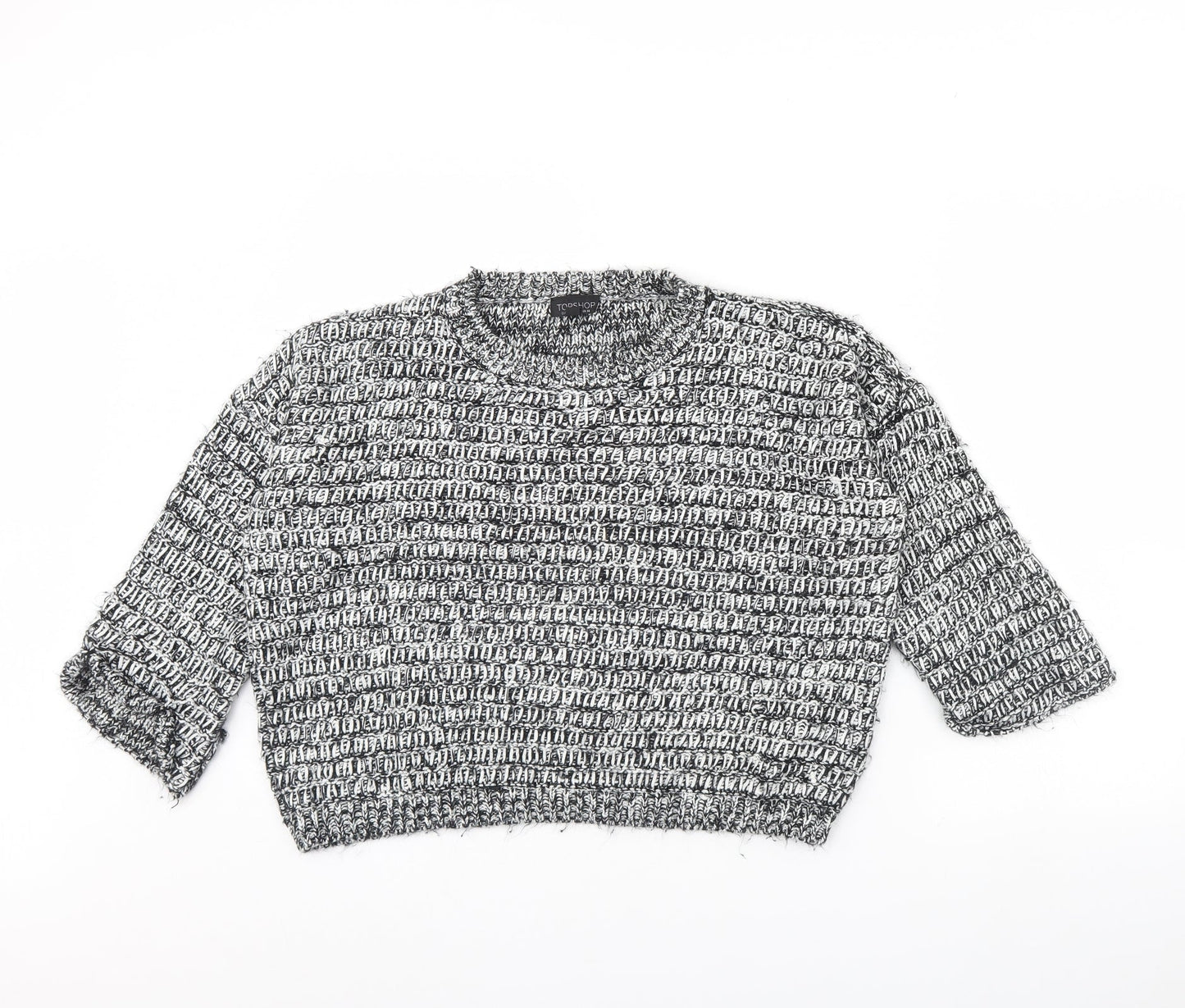 Topshop Womens Blue Herringbone  Pullover Jumper Size 14