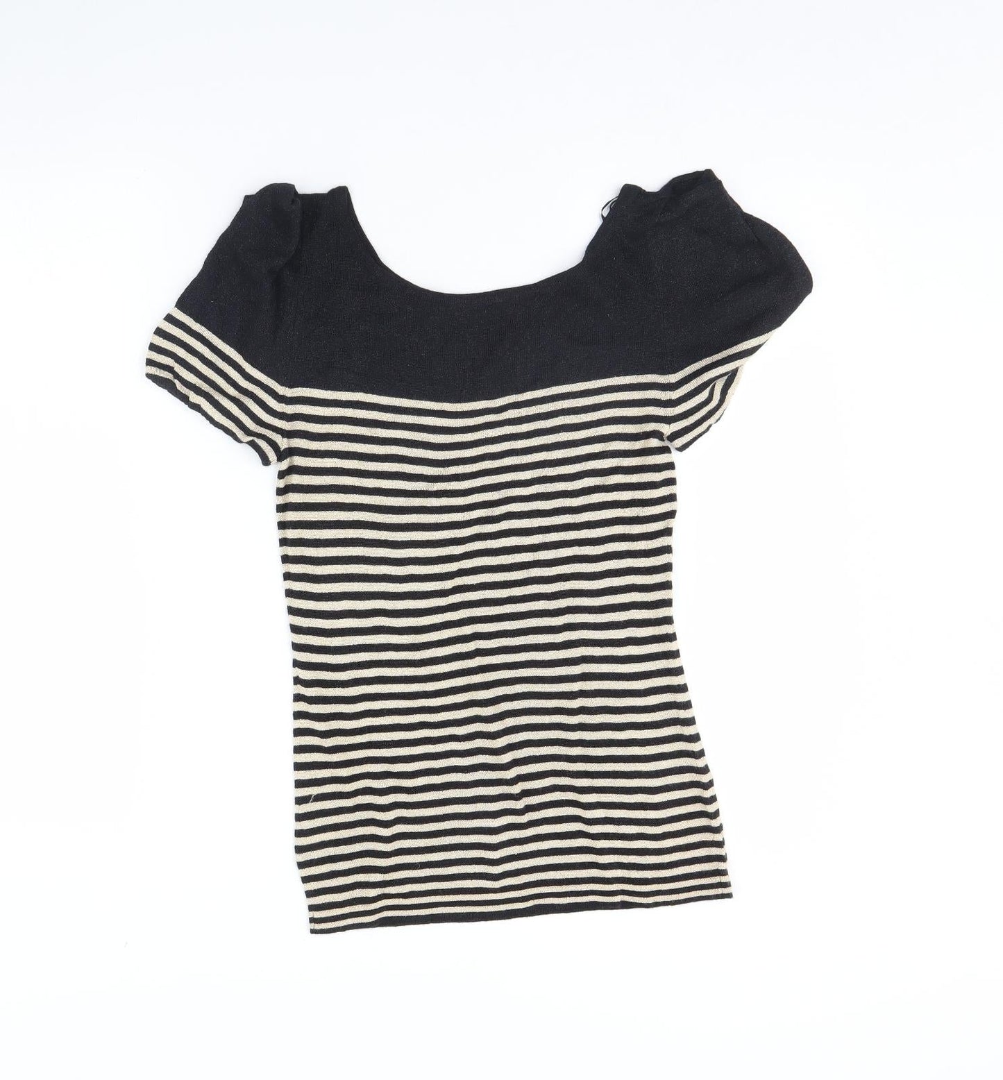 NEXT Womens Beige Striped  Basic Blouse Size 12