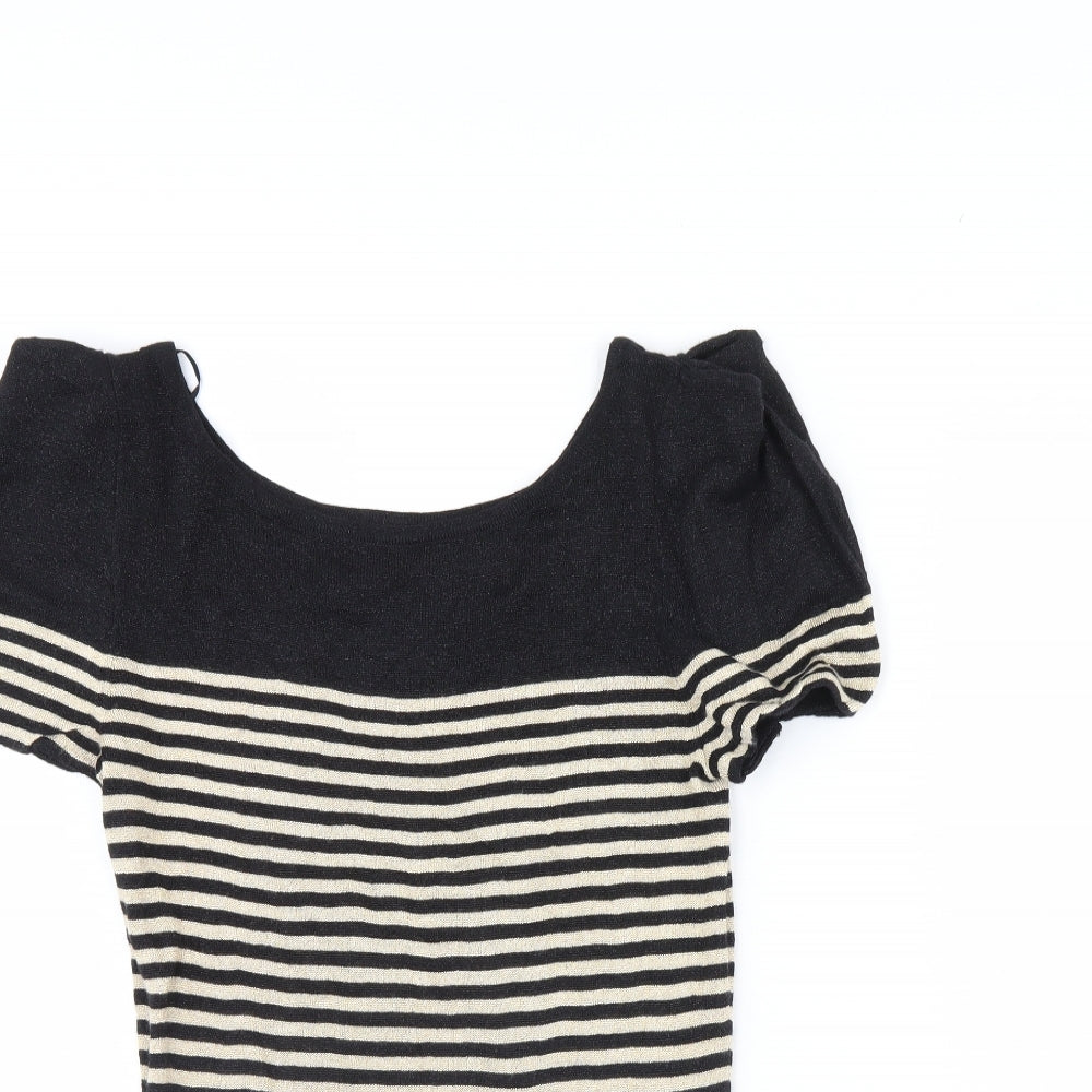 NEXT Womens Beige Striped  Basic Blouse Size 12