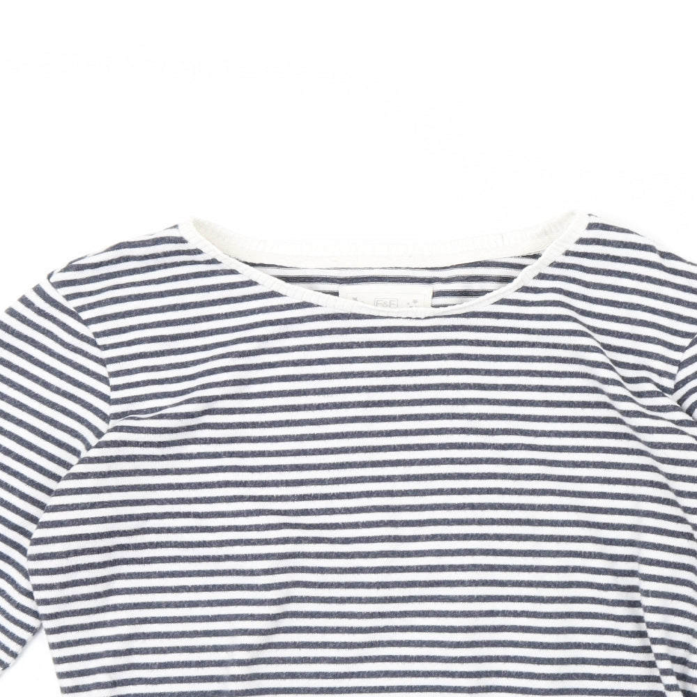F&F Womens Blue Striped  Cami Pyjama Top Size 8