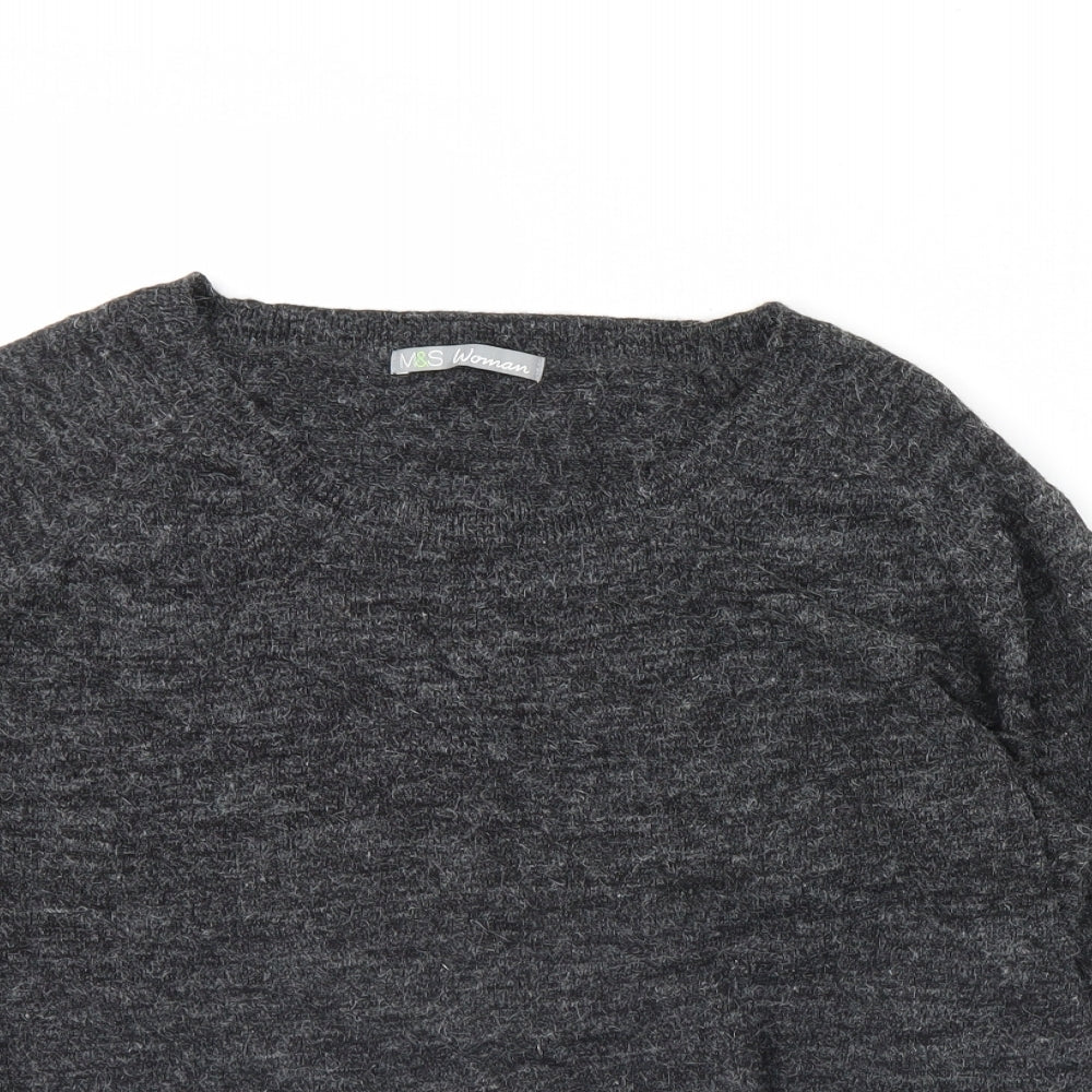 M&s Womens Grey   Pullover Jumper Size 12