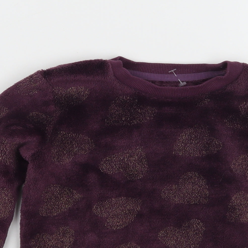 Primark Girls Purple   Pullover Jumper Size 5-6 Years