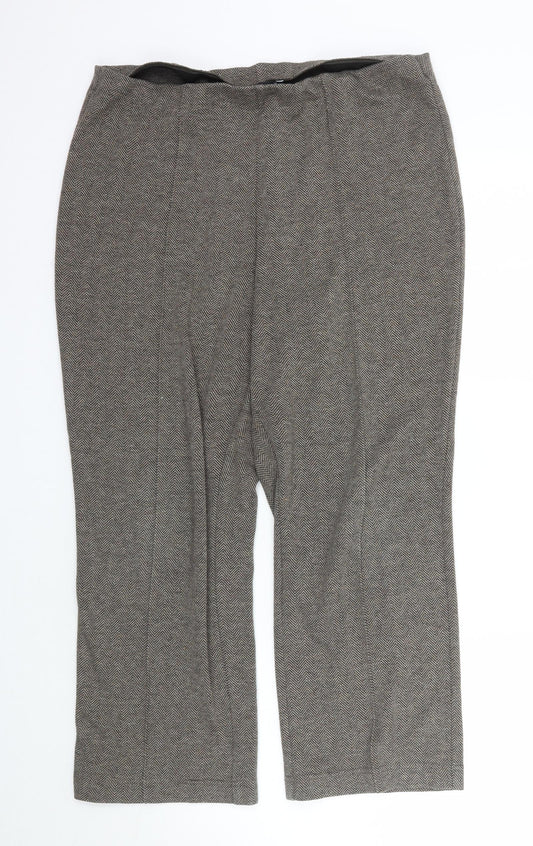 BM Womens Brown Geometric  Trousers  Size 16 L28 in