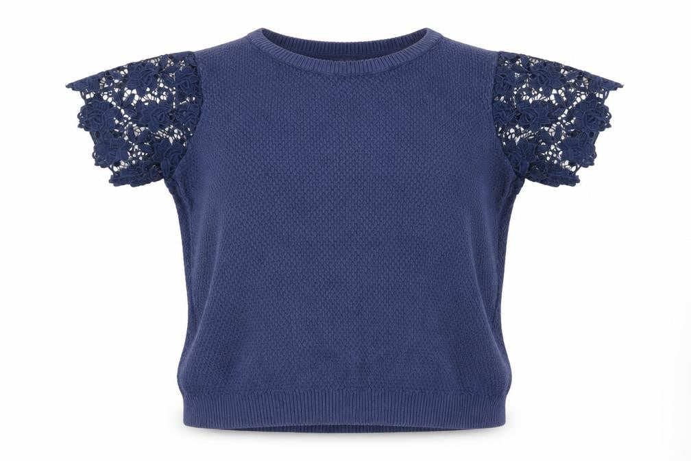 TU Womens Blue   Pullover Jumper Size 12  - Lace sleeves