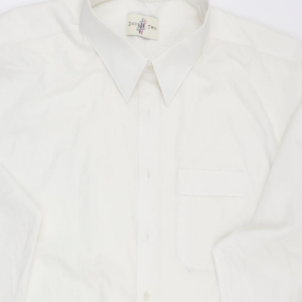 Double TWO Mens White    Button-Up