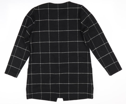 Peacocks Womens Black Check  Overcoat Coat Size 8