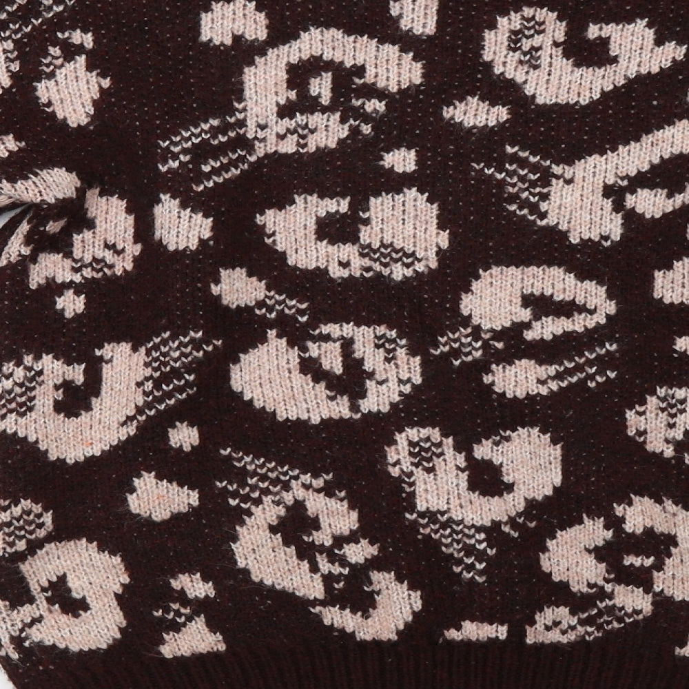 George Womens Brown Geometric  Pullover Jumper Size S
