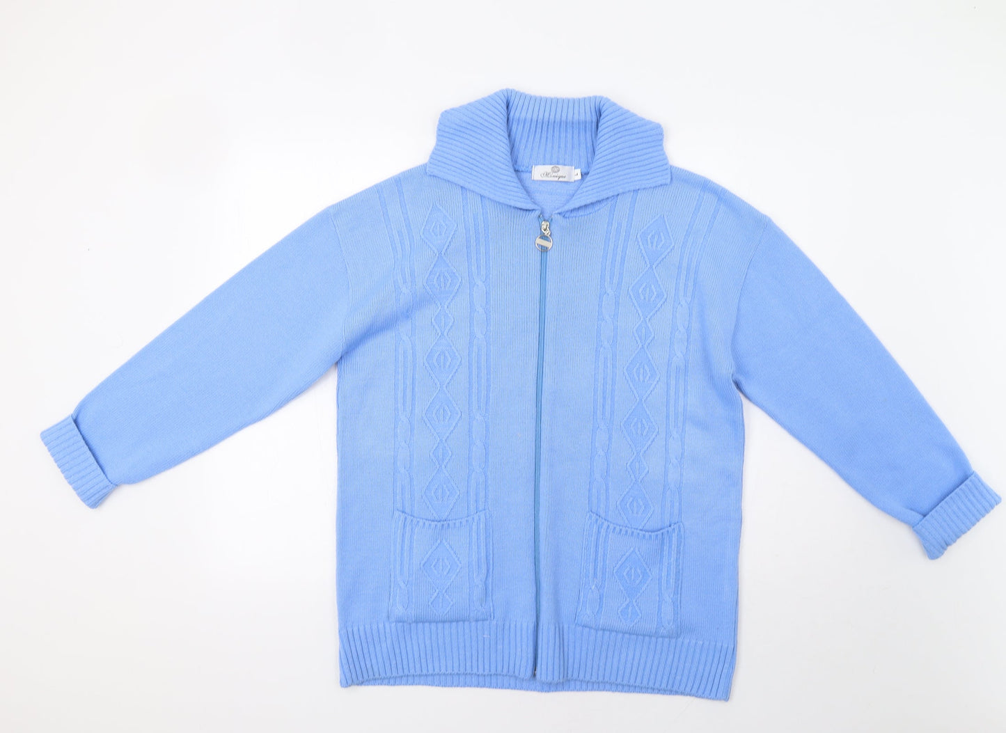 Monique Womens Blue   Full Zip Jumper Size L
