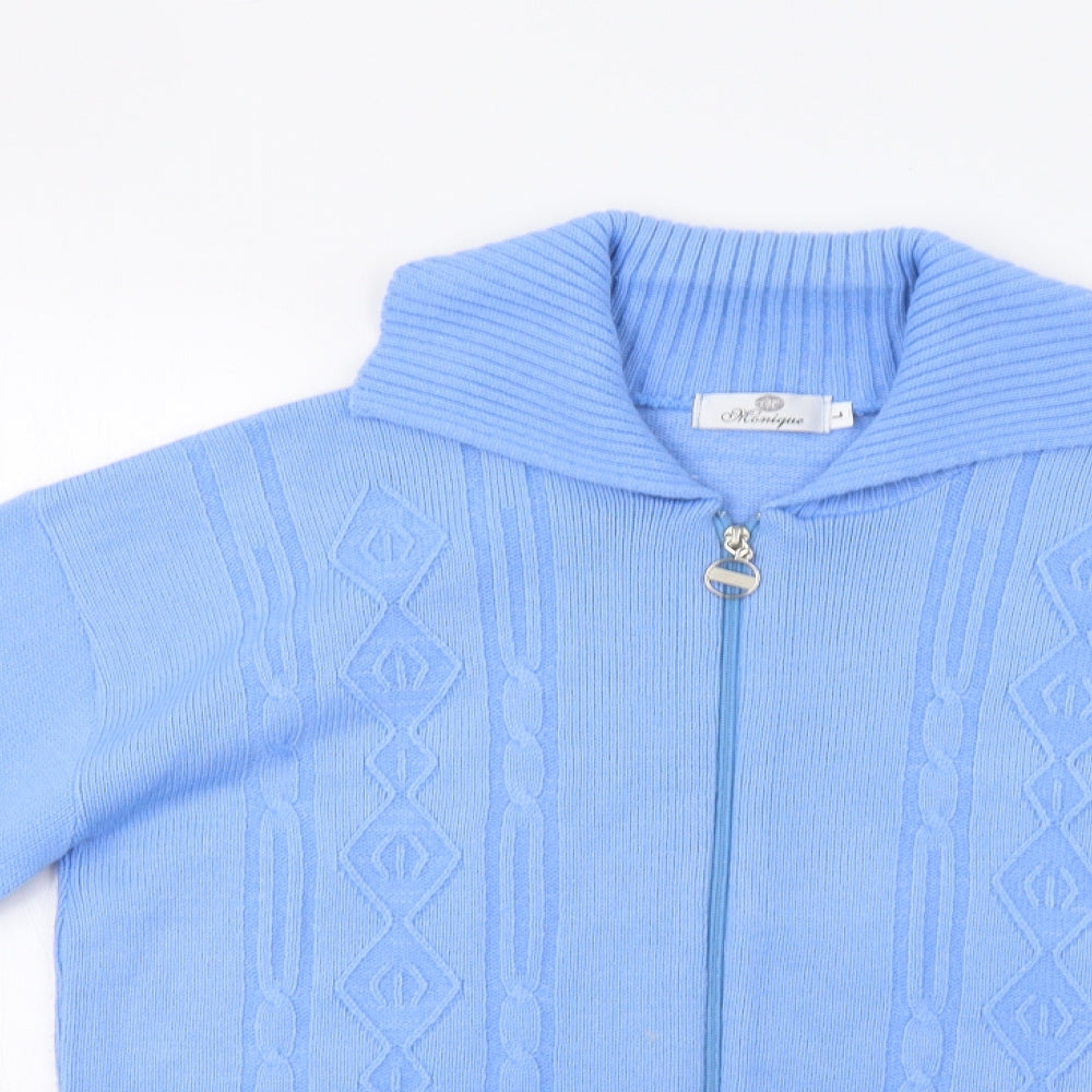 Monique Womens Blue   Full Zip Jumper Size L