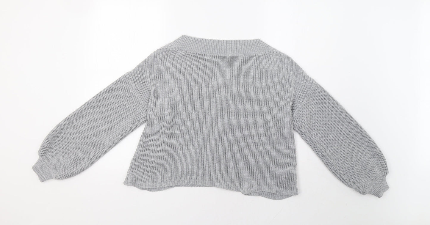 Miss Selfridge Womens Grey   Pullover Jumper Size M