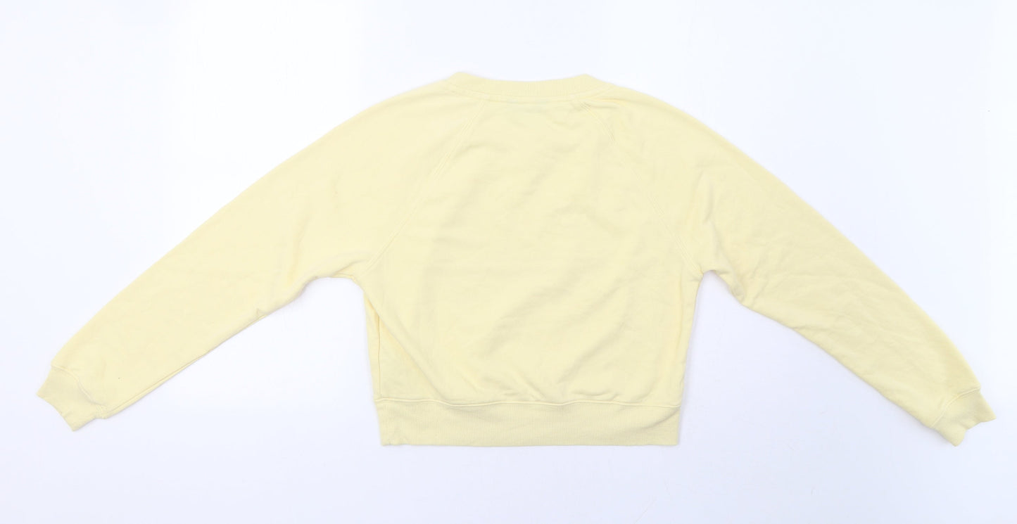 New Look Womens Yellow   Pullover Sweatshirt Size 8  - Je T'aime