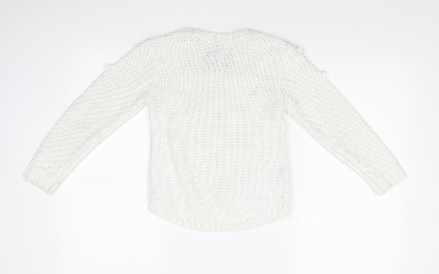 TU Girls White Argyle/Diamond  Pullover Sweatshirt Size 8 Years