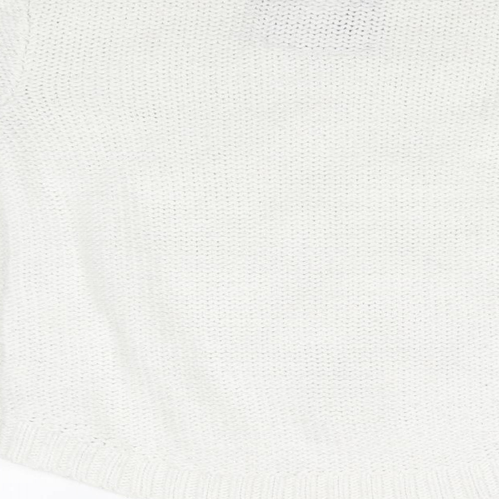TU Girls White Argyle/Diamond  Pullover Sweatshirt Size 8 Years