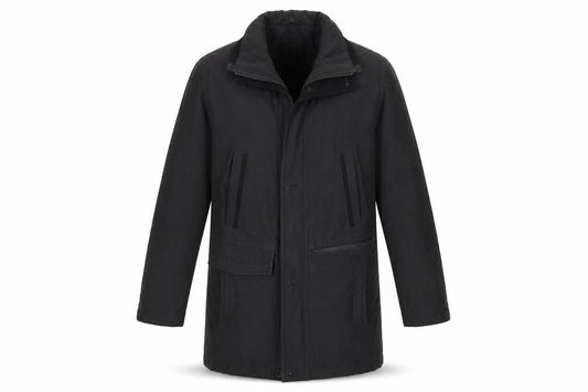 EWM Mens Black   Overcoat Coat Size S