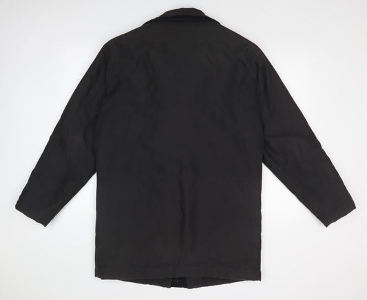EWM Mens Black   Overcoat Coat Size S