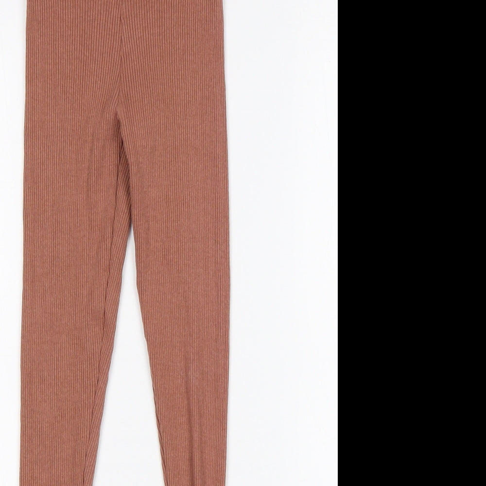 Boohoo Womens Pink   Capri Leggings Size 8 L23 in