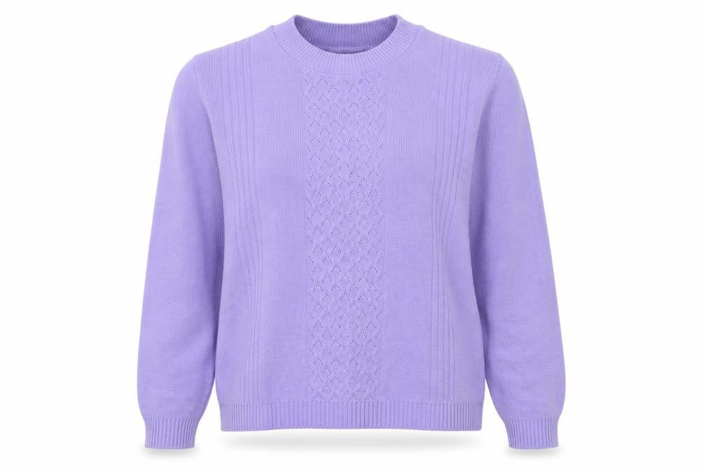 In Stitches Womens Purple Argyle/Diamond  Pullover Jumper Size 12