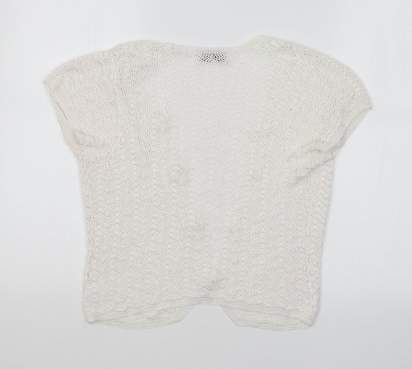 Richards Womens White Argyle/Diamond  Cardigan Jumper Size S