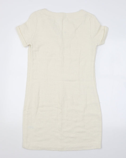 LAURA CLEMENT Womens White   Jumper Dress  Size 8